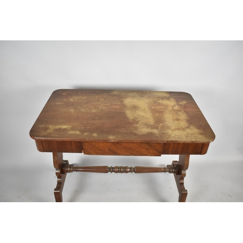 558 - A Late Victorian Mahogany Side Table with Single Drawer, 91cm wide