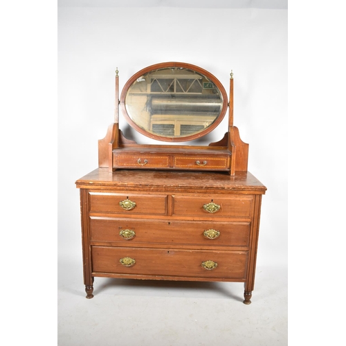 559 - An Edwardian Bedroom Chest of Two Short and Two Long Drawers with Unrelated Edwardian Mahogany Mirro... 