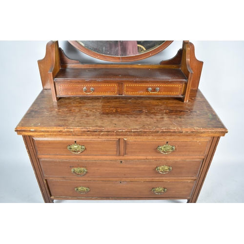 559 - An Edwardian Bedroom Chest of Two Short and Two Long Drawers with Unrelated Edwardian Mahogany Mirro... 