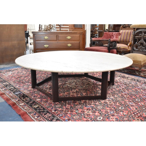 563 - A Contemporary Circular Large Coffee Table with Reconstituted Marble Top, 150cm Diameter