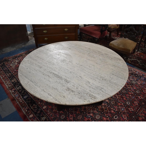 563 - A Contemporary Circular Large Coffee Table with Reconstituted Marble Top, 150cm Diameter