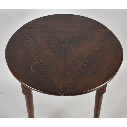 564 - A 19th Century Mahogany Twist Top Drop Leaf Triangular Table on Cricket Supports