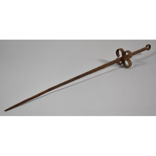 74 - A Georgian Iron Meat Skewer, 50cm Long