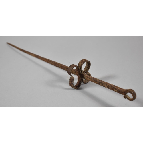 74 - A Georgian Iron Meat Skewer, 50cm Long