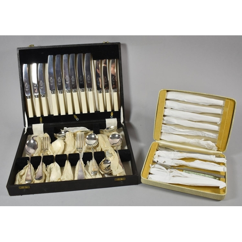 76 - A Cased Set of Six Stainless Steel Fish Knives and Forks, Studio Pattern by Viners Together Set of C... 