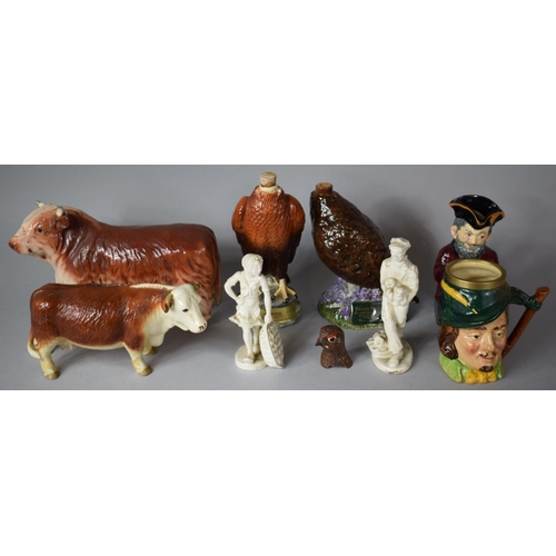 284 - A Collection of Various Animal and Figural Ornaments to include Hereford Bulls, Wedgwood and Co Farm... 