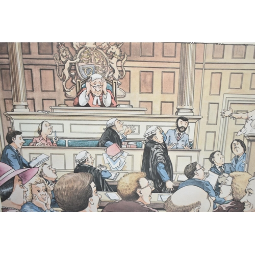 287 - A Pair of Limited Edition Bob Farndon Prints Depicting Scenes in Court, 114/750, 41cm wide