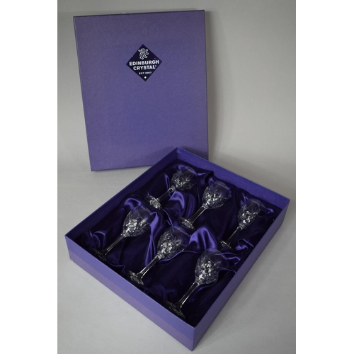 294 - A Boxed Set of Six Edinburgh Crystal Sherry Glasses