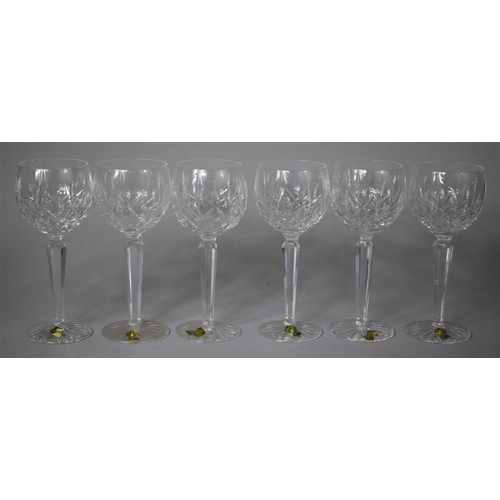 296 - A Set of Six Waterford Crystal Hock Glasses with Original Waterford Cardboard Box