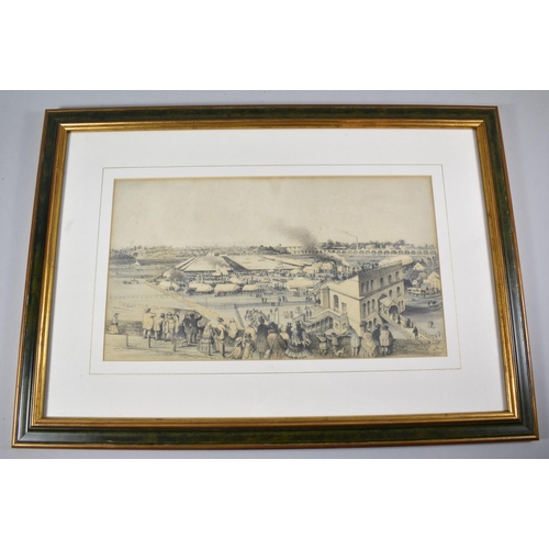 298 - A Framed 19th Century Print Depicting Exhibition, 40cm wide