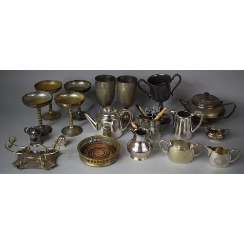 301 - A Collection of Various Metalwares to include Goblets, Milk, Wines Coaster, Etc