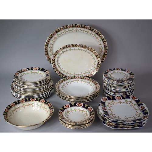 308 - A Collection of Edwardian Pattern Dinnerwares to include Meat Plate, Side Plate, Bowls, Plates Etc