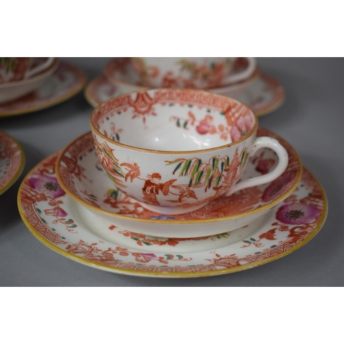 310 - A Transfer Chinoiserie Pattern Tea Set to comprise Six Cups, Six Saucers, Side Plates Etc