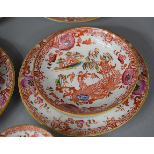 310 - A Transfer Chinoiserie Pattern Tea Set to comprise Six Cups, Six Saucers, Side Plates Etc