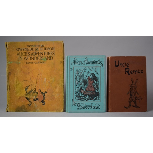 330 - Two Bound Volumes by Lewis Carroll: 1950 Edition of Alice's Adventures and Alice's Adventure in Wond... 