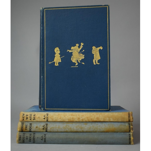 334 - Four Bound Volumes by A.A. Milne: 1927 (Fifteenth Edition) When we were very Young, 1937 (Ninth Edit... 