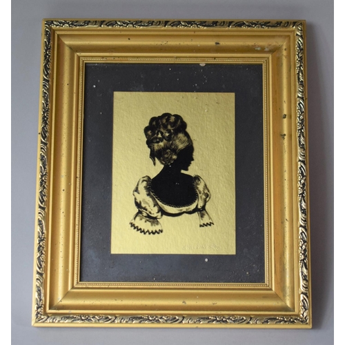 361 - A Gilt Framed Miniature Silhouette Signed G A Silva, 14cm high