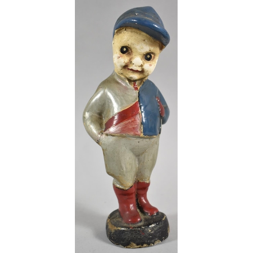 370 - A Painted Plaster Figure of a Jockey, 22cm high