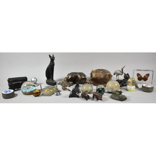 374 - A Collection of Various Resin Sculptures of Cats and Nudes, Bird Figures, Animal Figures, Butterfly ... 