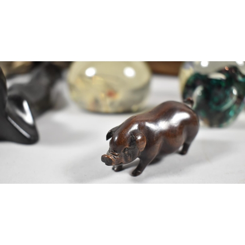 374 - A Collection of Various Resin Sculptures of Cats and Nudes, Bird Figures, Animal Figures, Butterfly ... 