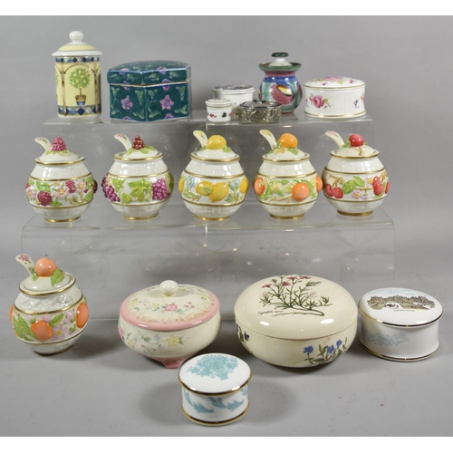 381 - A Collection of Various Ceramic Preserve Pots, Boxes etc