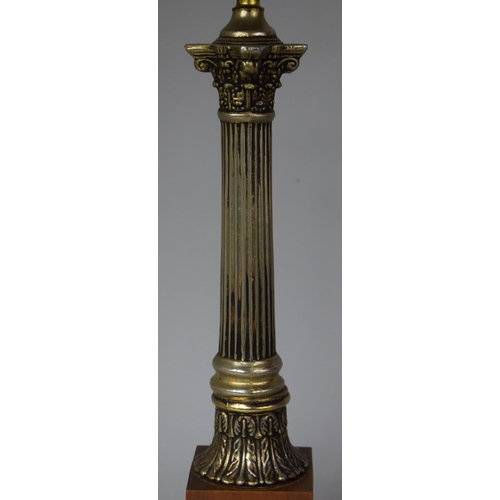 109 - A Corinthian Column Table Lamp on Square Plinth Base, 54cm high