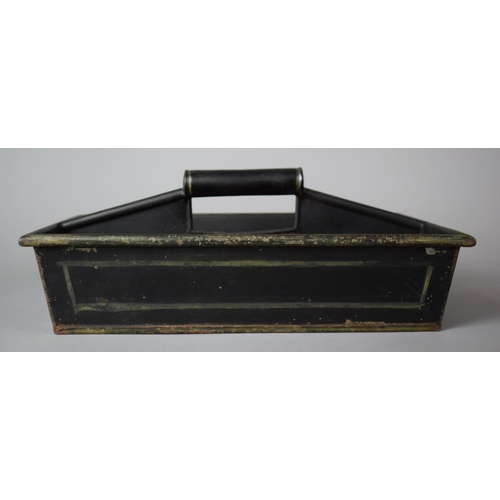 176 - A 19th Century Toleware Two Division Cutlery Tray, 33cm Long