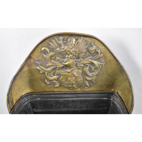 212 - A Large Pressed Metal Fireside Stick Container Having Internal Scene and Armorial Decoration, 77cm h... 