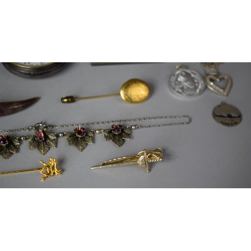 226 - A Small Collection of Costume Jewellery, Pocket Watch, Chain Mail Coin Purse etc