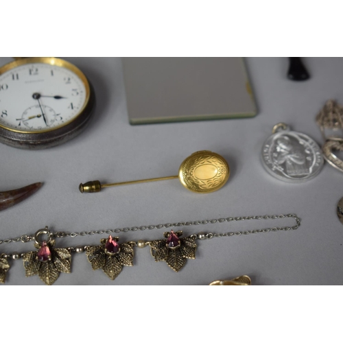 226 - A Small Collection of Costume Jewellery, Pocket Watch, Chain Mail Coin Purse etc