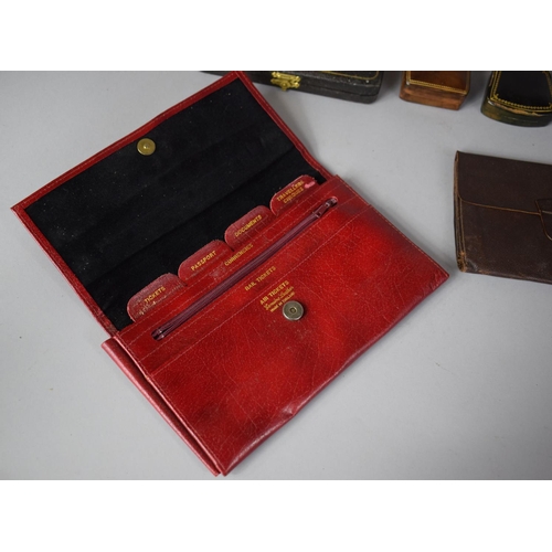 237 - A Collection of Various Leather Cases and Bottle, Microscope Slide Box, Wallets etc