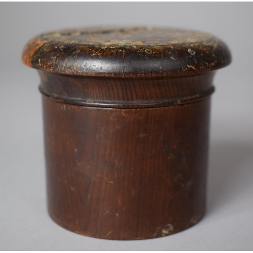 238 - A Cylindrical Wooden Box Containing Vintage Marbles