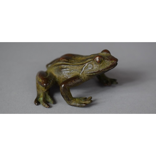 252 - A Bronze Study of a Frog, 6cm Long