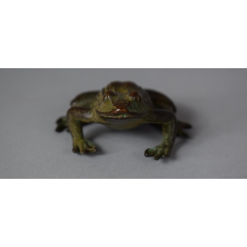 252 - A Bronze Study of a Frog, 6cm Long