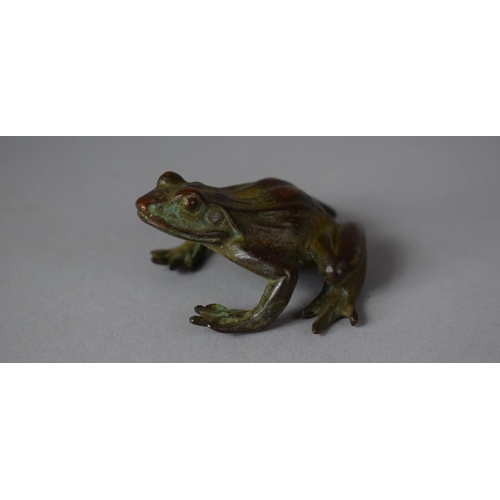 252 - A Bronze Study of a Frog, 6cm Long