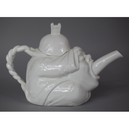 257 - A Blanc De Chine Novelty Teapot, 14cm high