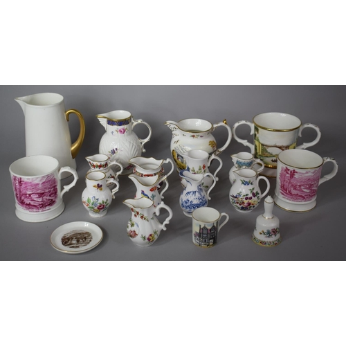 270 - A Collection of Various Ceramics to include 9 Royal Worcester Miniature Jugs, Coalport Mask Head Jug... 