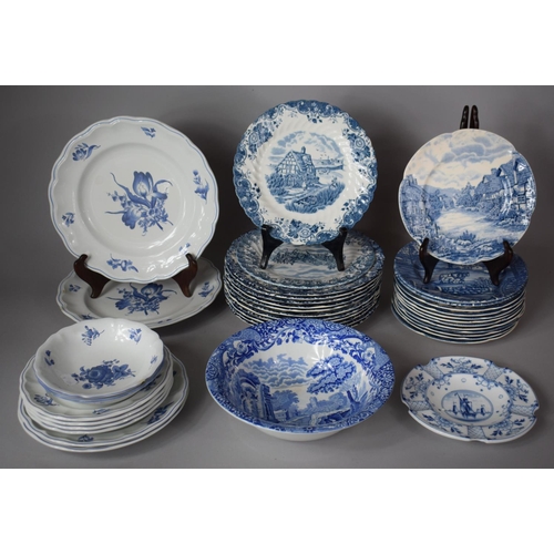 280 - A Collection of Various Blue and White China To Include Eight Pieces of Spode Fontaine Pattern Dinne... 