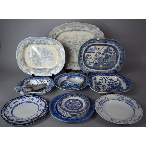 282 - A Collection of Various Blue and White China to include Ceramic Handled Knives, Various Bowls and Di... 