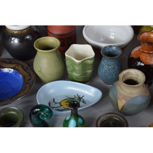 293 - A Collection of Various Studio Pottery to include Vases, Bowls, Ornaments Etc