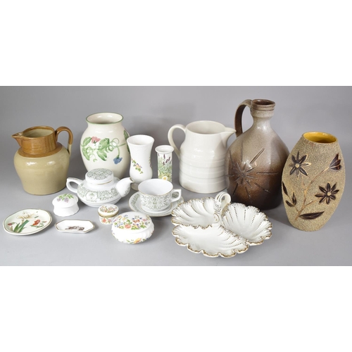 296 - A Collection of Various Ceramics to include Continental Trefoil Dish, Portmeirion Leaf Vase, Aynsley... 