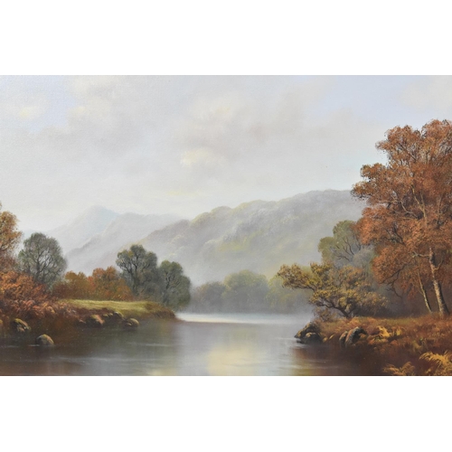 301 - A Large Gilt Framed Oil on Canvas, River Scene, 100cm wide