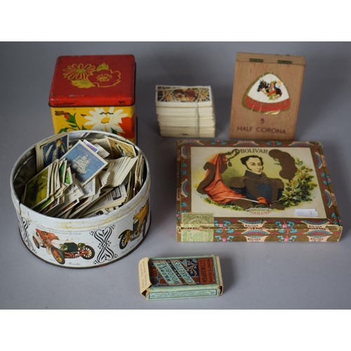 304 - A Collection of Various Tea Cards etc Together with a Box Containing Three Bolivar Havana Cigars