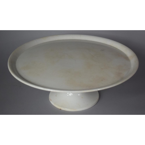 317 - A Circular Creamware Cake Stand, Hairline to Rim, 34cm Diameter