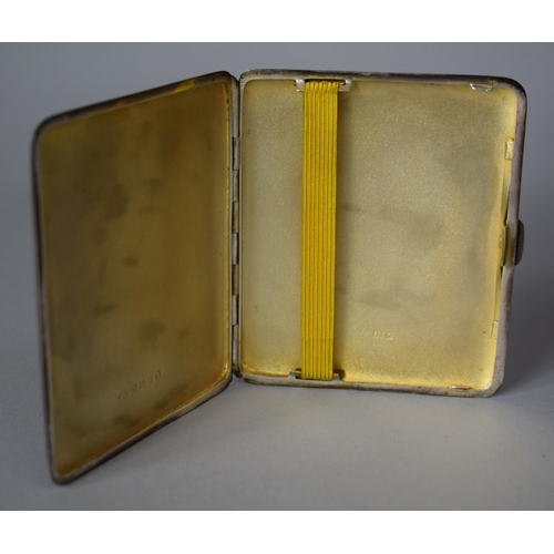 354 - A Silver Cigarette Case, Engine Turned Decoration and Monogrammed, Birmingham 1952