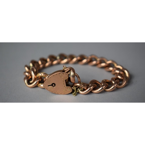 374 - A 9ct Rose Gold Hollow Chain Bracelet, 18.4g