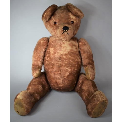 402 - A Very Large Straw Filled Stuffed Teddy Bear, 110cm high