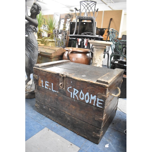 425 - A Late 19th Century Pine Toolbox with Rope Handles, 60cm Wide