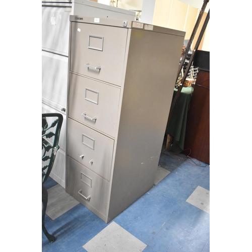 451 - A Metal Four Drawer Filing Cabinet, One Handle AF