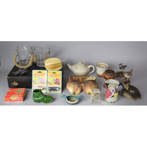 460 - A Collection of Various Ceramics and Glass to Include Ornaments, Teapot, Vases, Case for Coffee Cans... 